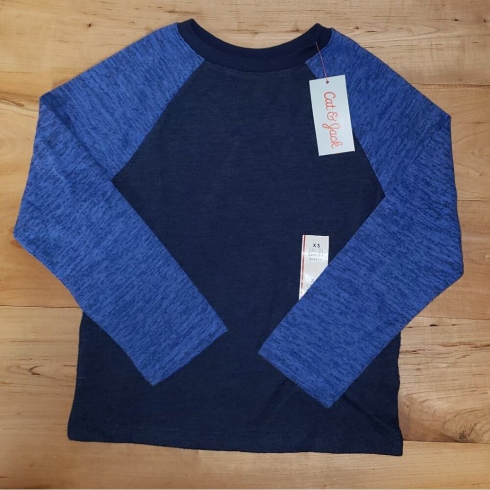 Boy's Navy Long Sleeve Raglan Sleeve